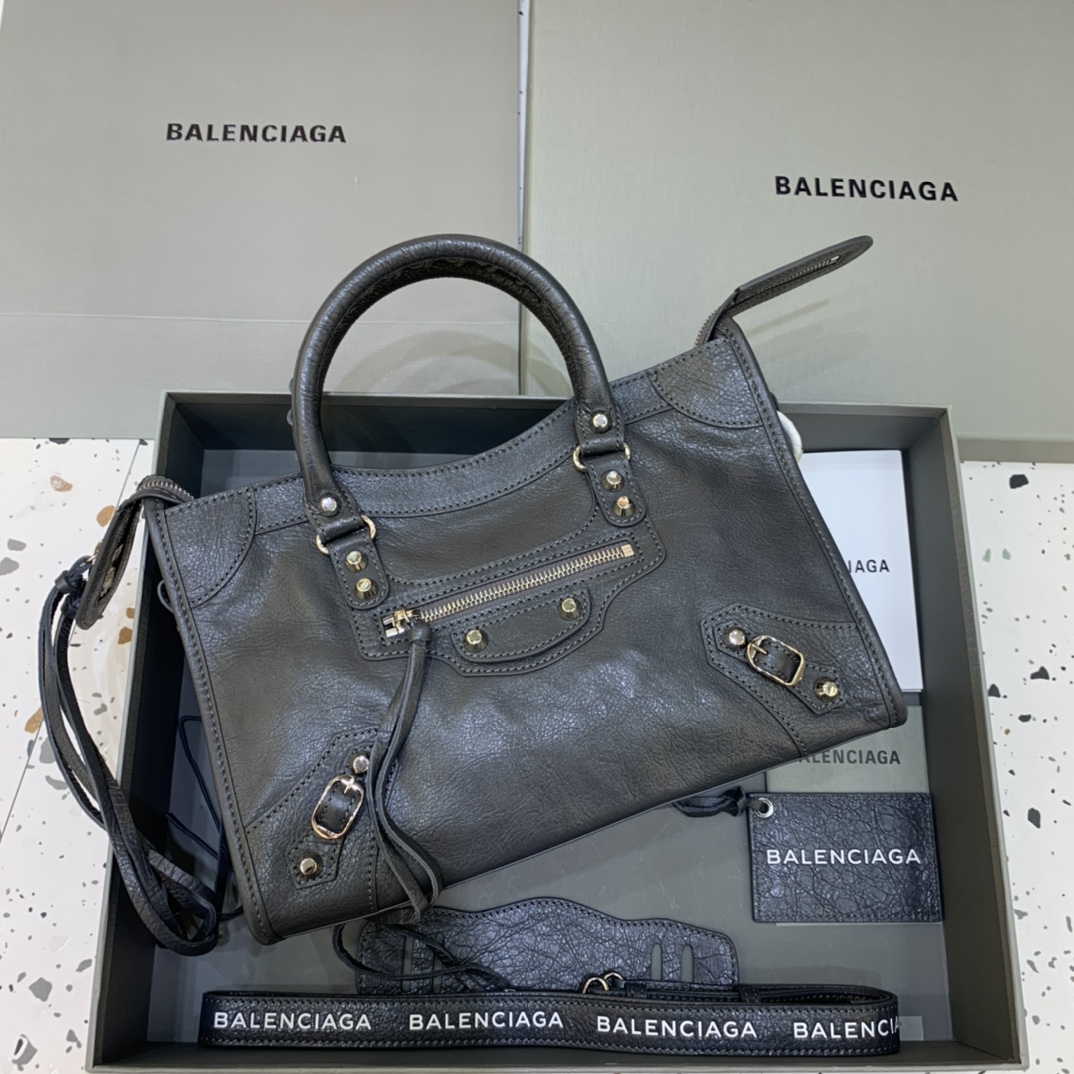 Balenciaga Classic City Small Handbag Shoulder Bag Dark Gray/Silver